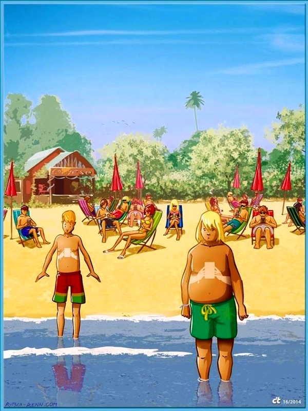 bronzage-portable-jeu-video-plage-vacances